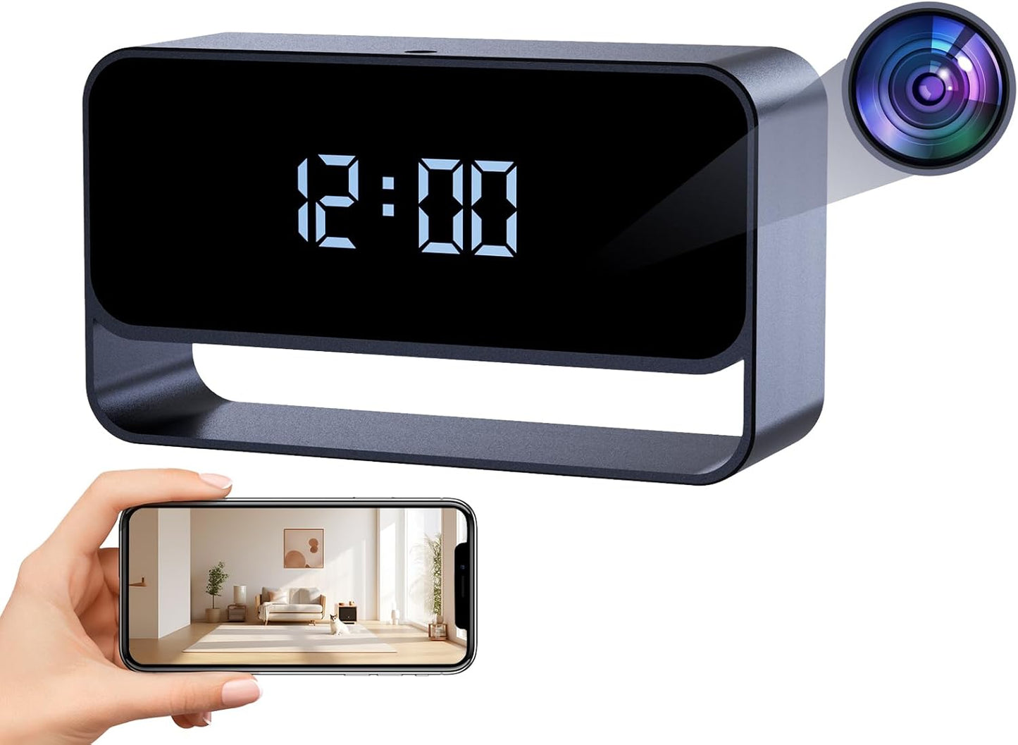Wireless Clock Camera - Full HD 1080P - Discreet WiFi Nanny Cam - Strong Night Vision - Cloud Storage