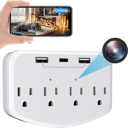 1080P Wireless Cameras Mini Small Security Wall Outlet WiFi Camera Indoor Camera for Home Security【Upgraded】