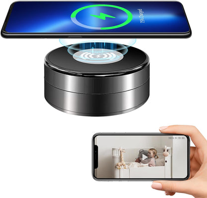 Hidden Spy Camera WiFi 1080P with Wireless Charger,Motion Activated,Nanny Spy Cam with 160°Viewing Angle, Security Camera for Home Office Store