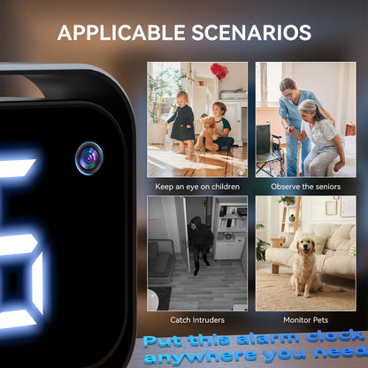 Hidden Camera Clock 1080P HD Mini Spy Camera with Rotated Frame for Bedroom, Home, Office