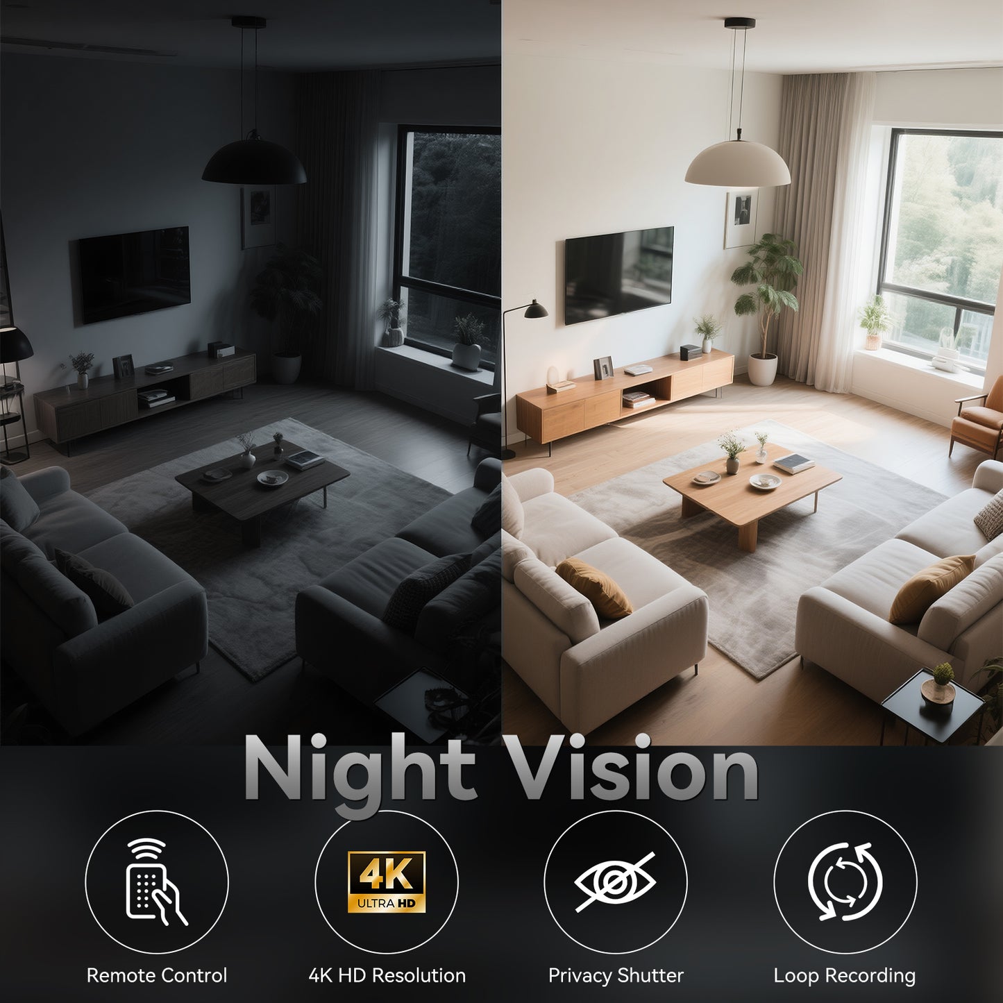 4K Invisible Spy Camera, Mini Hidden Camera, Micro Nanny Cam with Microphone / 64GB / Long Battery Life (Motion Detection)