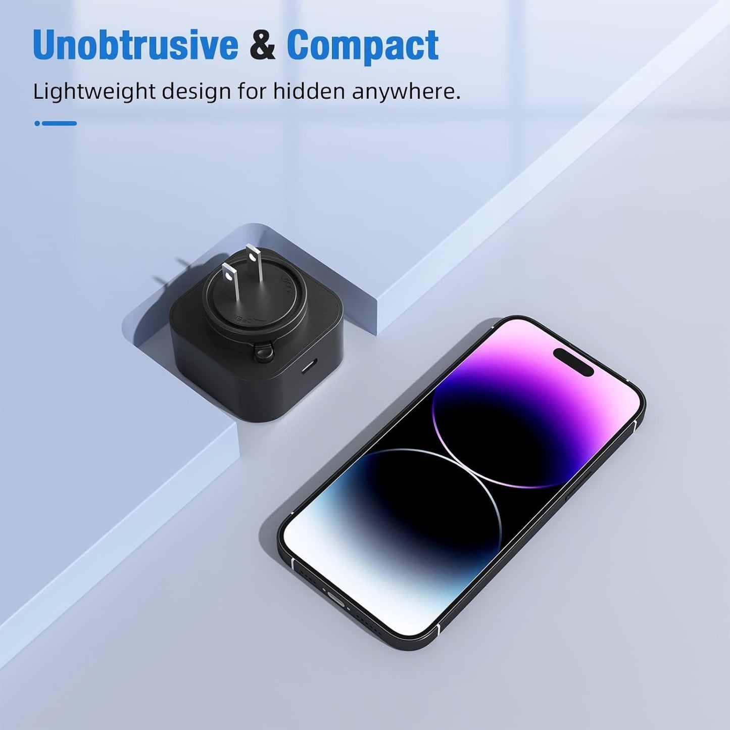 Hidden Camera Charger, 170° Wide Angle 1080p Night Vision/Motion Detection/Free App Remote Control/SD Storage/2.4G WiFi/Nanny Cam Hidden Camera for Home Security Indoor