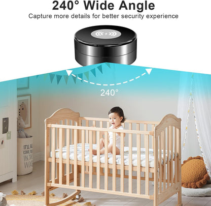 Hidden Spy Camera WiFi 1080P with Wireless Charger,Motion Activated,Nanny Spy Cam with 160°Viewing Angle, Security Camera for Home Office Store