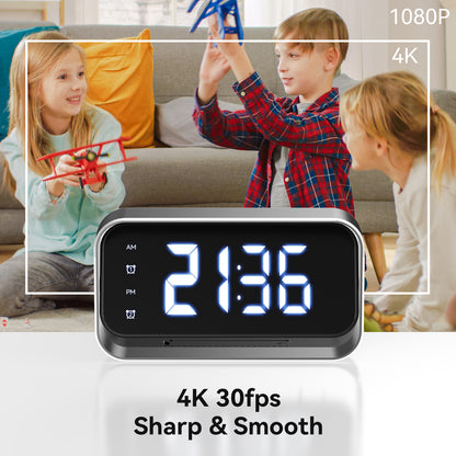 Hidden Camera Clock 1080P HD Mini Spy Camera with Rotated Frame for Bedroom, Home, Office