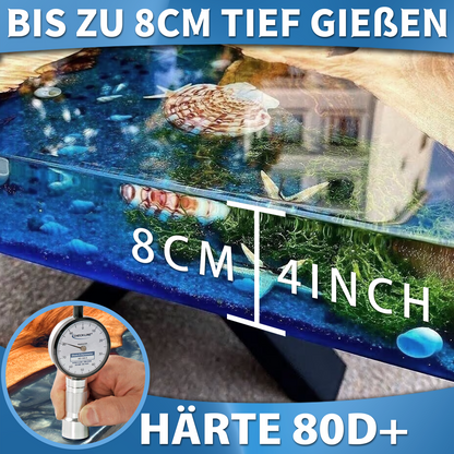 Jookace Epoxidharz Set Anfänger 2000ml Gießharz Set Ratio 1:1 für DIY-Kunst, Schmuck, Tumbler Handwerk, Undersetzer, Flusstische, Mit Formen, 6 Pigment (1000ml x 2)