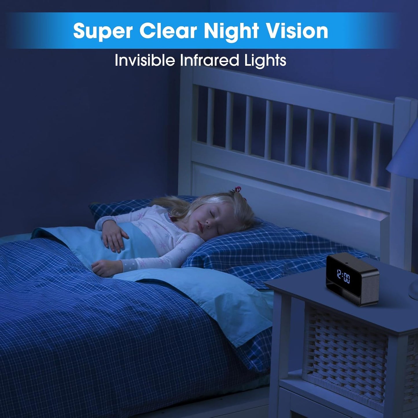 Wireless Clock Camera - Full HD 1080P - Discreet WiFi Nanny Cam - Strong Night Vision - Cloud Storage