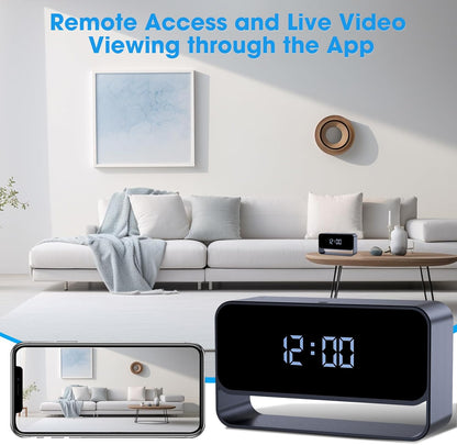 Wireless Clock Camera - Full HD 1080P - Discreet WiFi Nanny Cam - Strong Night Vision - Cloud Storage