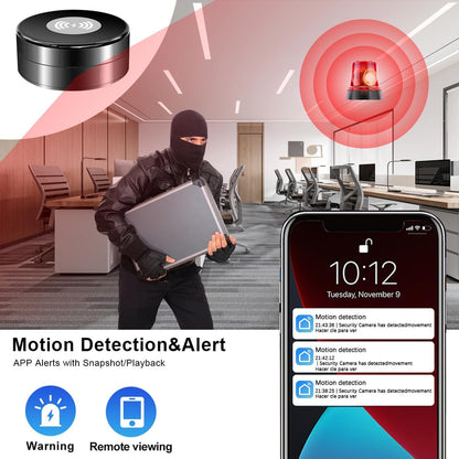 Hidden Spy Camera WiFi 1080P with Wireless Charger,Motion Activated,Nanny Spy Cam with 160°Viewing Angle, Security Camera for Home Office Store
