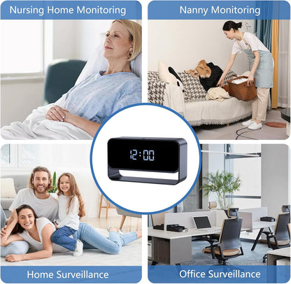 Wireless Clock Camera - Full HD 1080P - Discreet WiFi Nanny Cam - Strong Night Vision - Cloud Storage