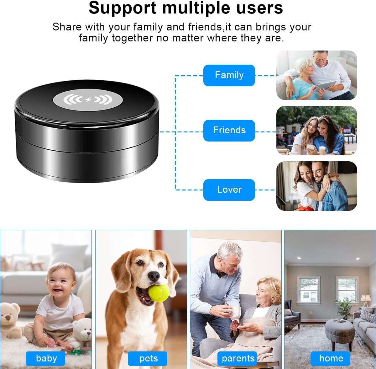 Hidden Spy Camera WiFi 1080P with Wireless Charger,Motion Activated,Nanny Spy Cam with 160°Viewing Angle, Security Camera for Home Office Store