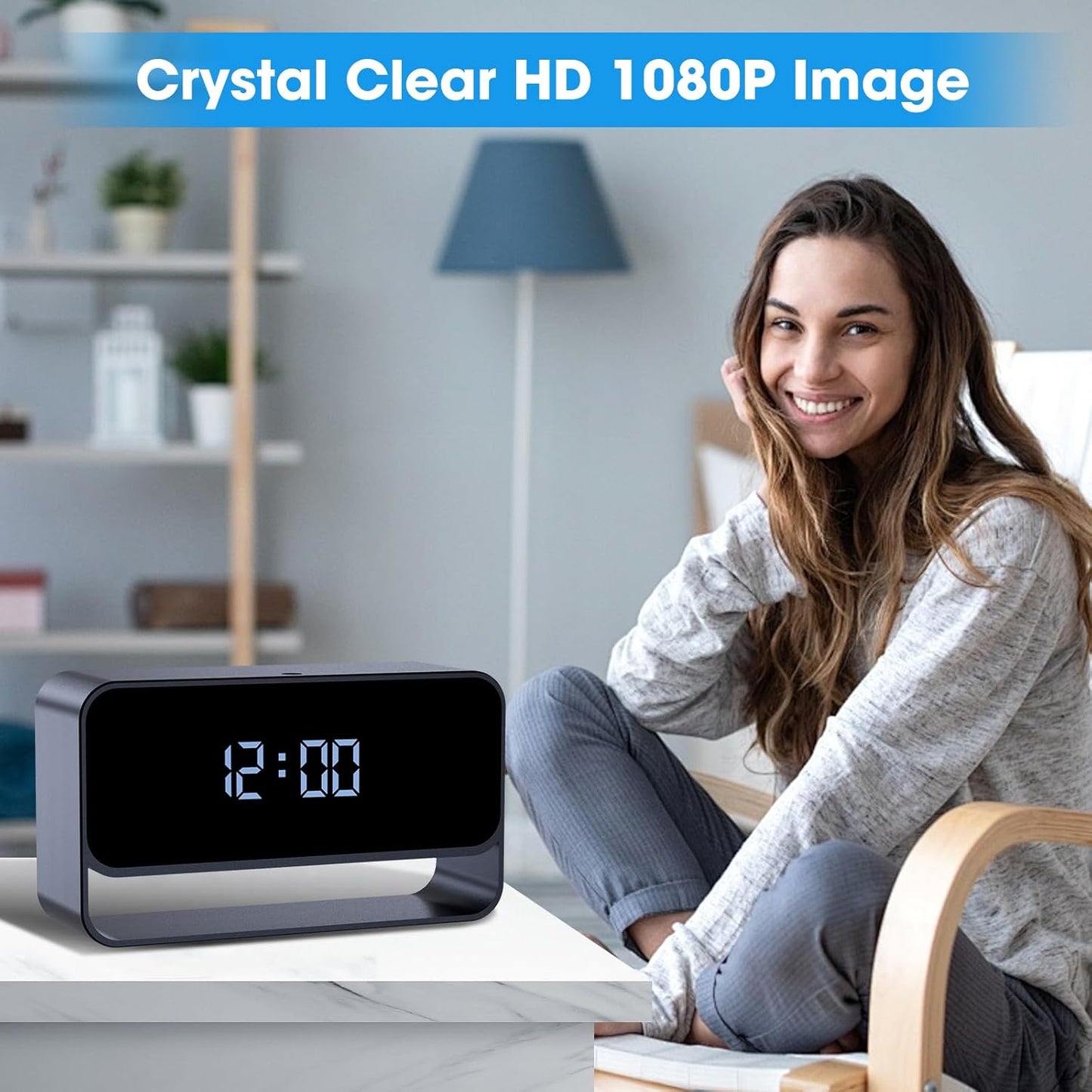 Wireless Clock Camera - Full HD 1080P - Discreet WiFi Nanny Cam - Strong Night Vision - Cloud Storage