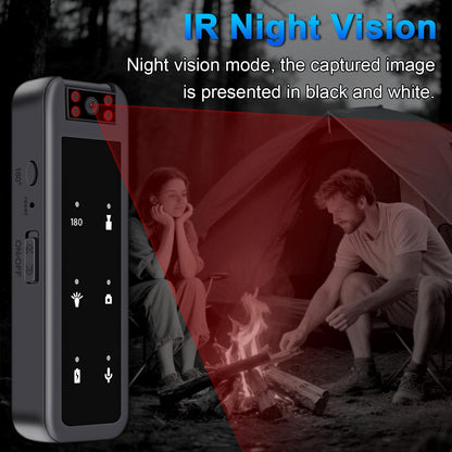 64GB Mini Body Camera,1080P Wearable Patrol Video Recording Camcorder with IR Night Vision, 5-Hour Battery & 180° Rotating Lens – Small Wearable Cam for Security, Police, and Outdoor Use